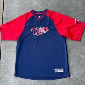 Majestic Red and Blue Baseball Jersey
